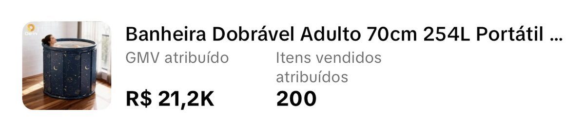 Banheira dobrável R$ 21,2K